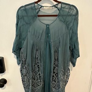 Ethereal Top in Green from the 4 Love & Liberty Collection | Johnny Was